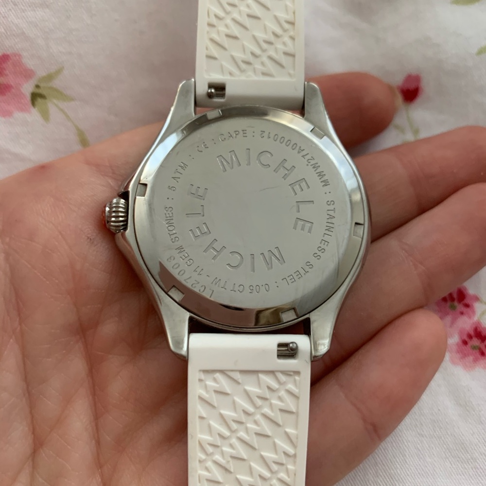 Michele Cape Topaz Dial Silicone Strap Watch, 40mm - Picture 4 of 6